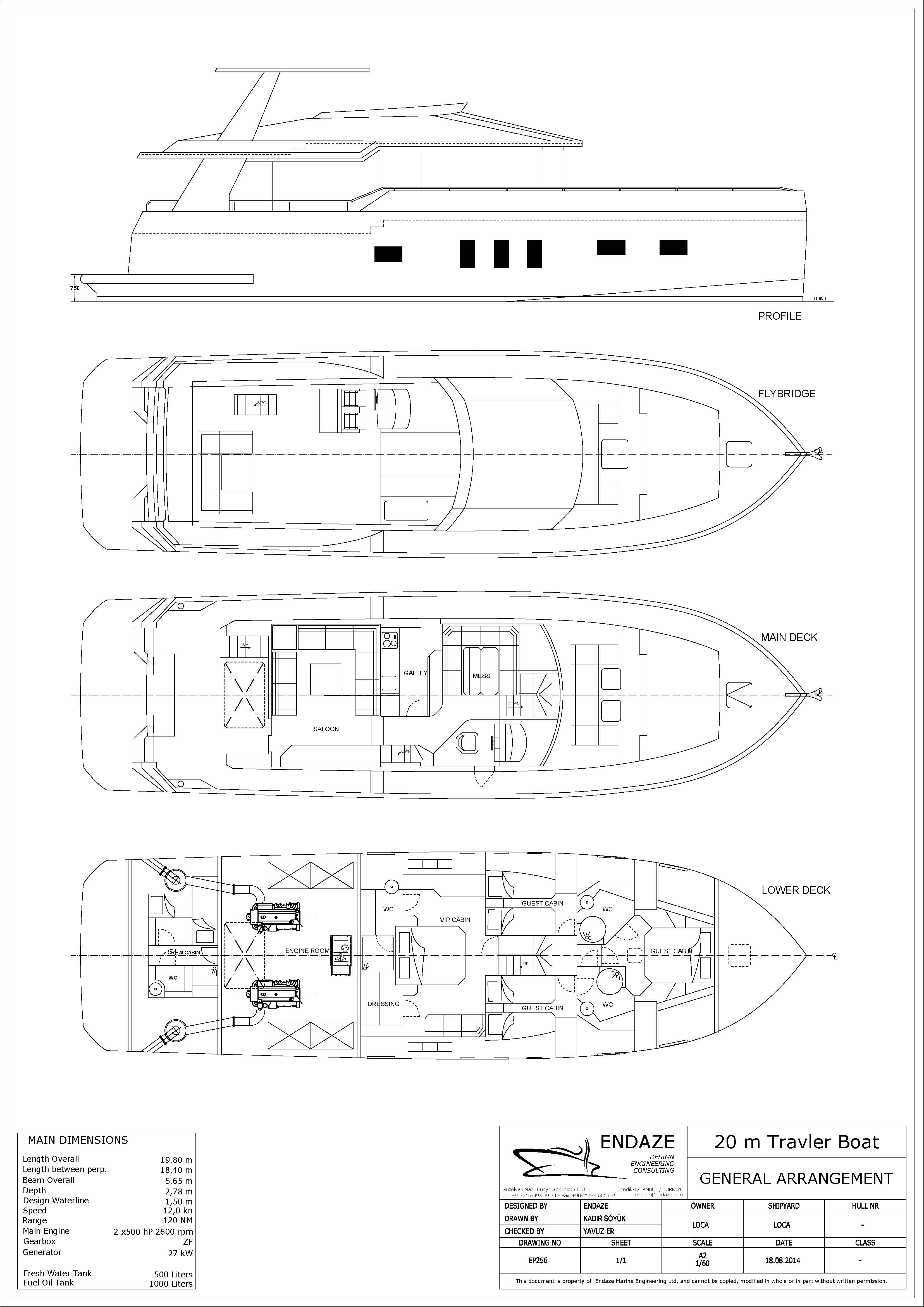 EP256 20 m travler boat