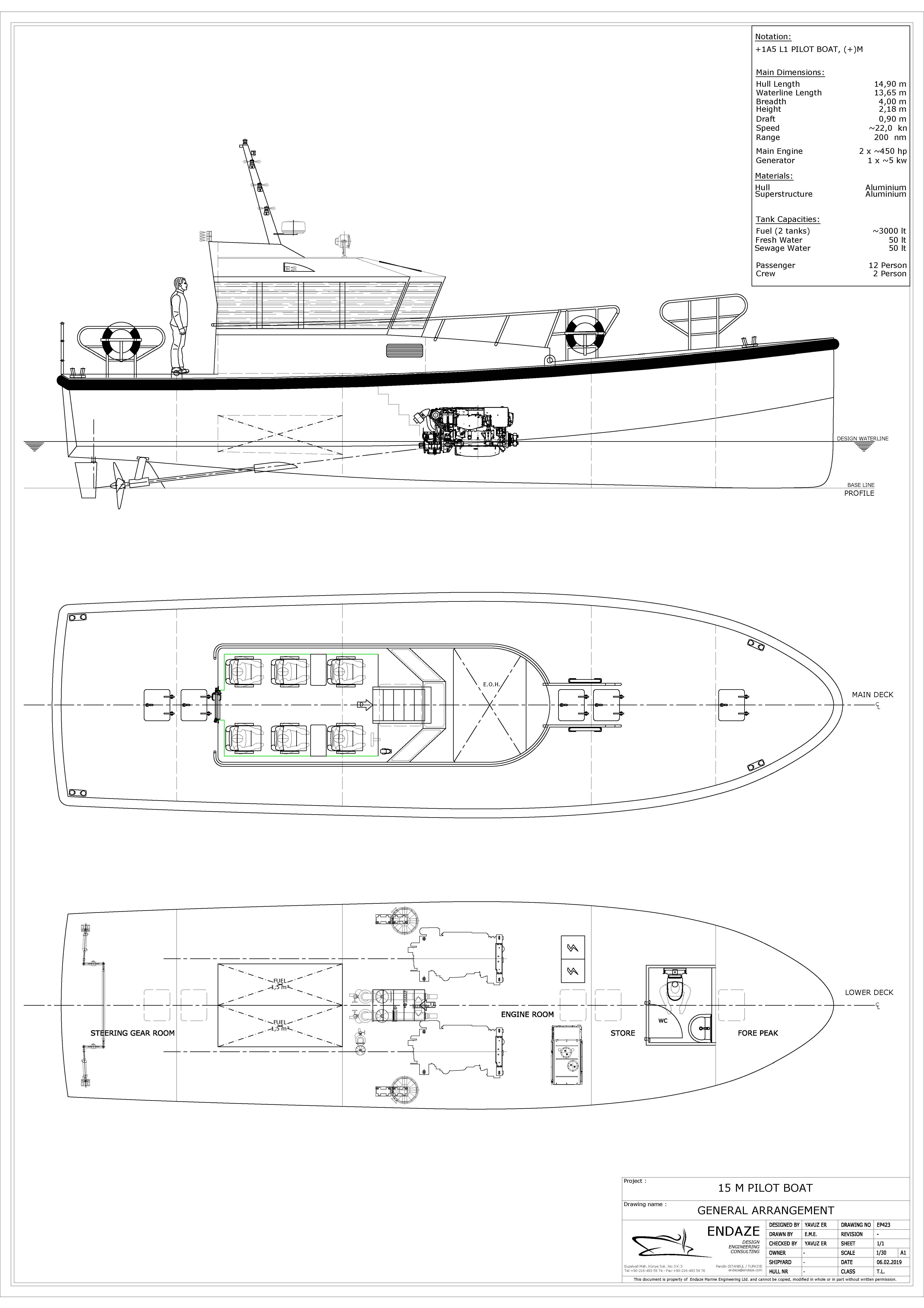 EP423 15 m Pilot Boat